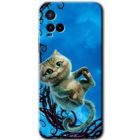 Vivo Y33s Kılıf HD Desen Baskılı Arka Kapak+Temperli Cam - Çılgın Kedi