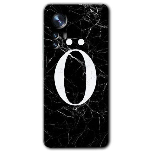 Xiaomi Mi 12 Pro Kılıf HD Desen Baskılı Arka Kapak - Siyah Mermer Desenli Ö Harfi + Kırılmaz Cam