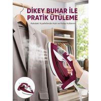 Yeni Nesil Kırmızı Buharlı Ütü 2200 Watt Seramik Tabanlı Yüksek Buhar Gücü
