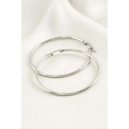 Halka Lüks Çelik Küpe 5 cm