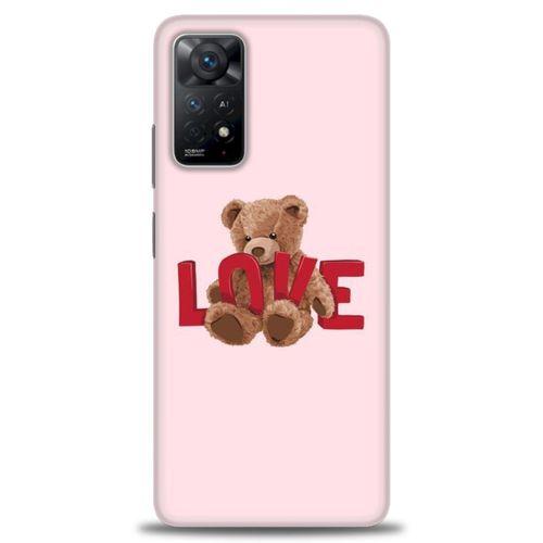 Xiaomi Redmi Note 11 Pro Kılıf HD Baskılı Kılıf - Love Bear + Tam Ekran Koruyucu