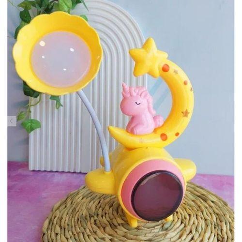 Çocuk Odası Ay Ve Unicorn Desenli Gece Lambası