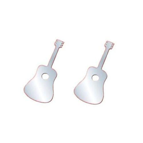 2 Adet Defter Sticker,Laptop Sticker  Aynalı  Gitar Şekilli 34X15X0,6Cm