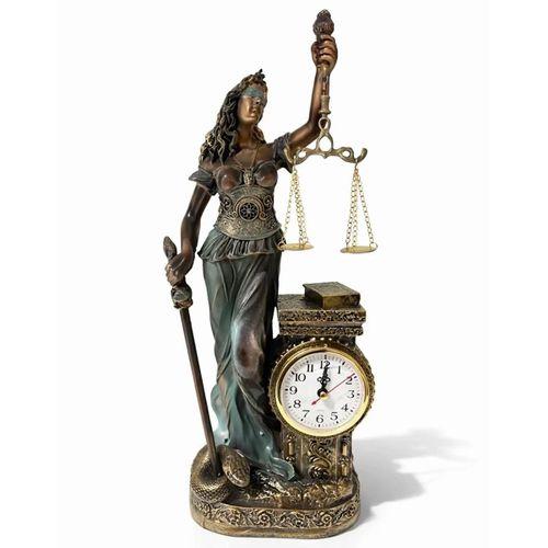 15x10 Cm Polyester Saatli Adalet Figürü
