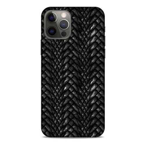 Apple iPhone 12 Pro Kılıf Dragons (2) Kabı Ejderha Deri Siyah