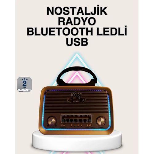 Ahşap Nostaljik Radyo Bluetooth Usb Sd Kart Destekli