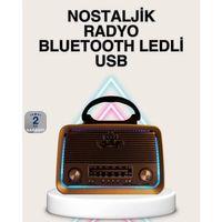 Ahşap Nostaljik Radyo Bluetooth Usb Sd Kart Destekli