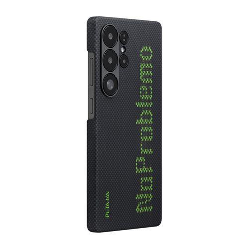 Galaxy S25 Ultra Kılıf  M-safe Şarj Özellikli Lumintex Teknolojili Fosforlu Aramid Fiber Pitaka Tactile Woven Aries Serisi Kapak