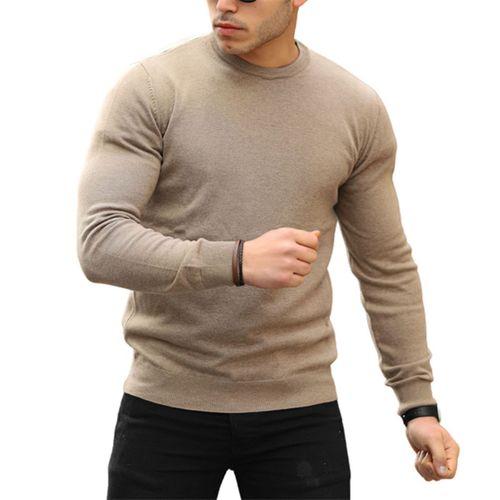 Reglan Kol Bisiklet Yaka İnce Kazak - Vizon