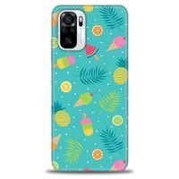 Xiaomi Redmi Note 10S Kılıf HD Baskılı Kılıf - Dondurma ve Yapraklar + Tam Ekran Koruyucu