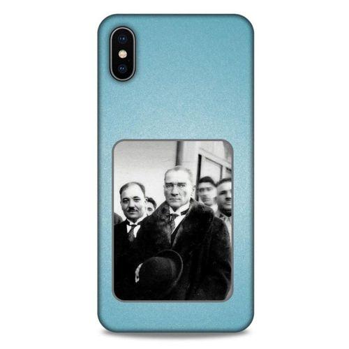 Apple iPhone XS Max Kılıf Atatürk (34) Slim Armor Kılıf Açık Mavi