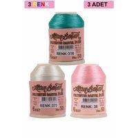 3 Adet Altınbaşak Oya ve Dantel İpi 20 gr - Royaleks - No: 375 - 038 - 316