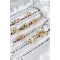 Pirinç Sarmal Ve Yıldız Model Gold Renk Kadın Yüzük Kombin Set