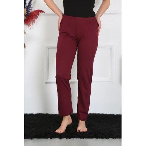 Kadın Pamuk Penye Tek Alt Pijama Bordo