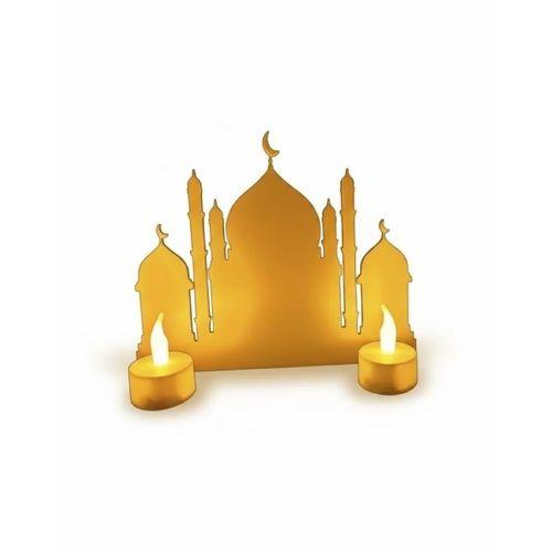 3d Ramazan Cami Dekor 2 Mumlu Işıklı Masa Üstü Biblo