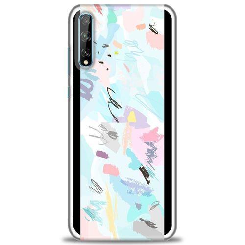 Huawei P Smart S Kılıf HD Baskılı Kılıf - Blue and Purple + Tam Ekran Koruyucu