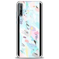 Huawei P Smart S Kılıf HD Baskılı Kılıf - Blue and Purple + Tam Ekran Koruyucu