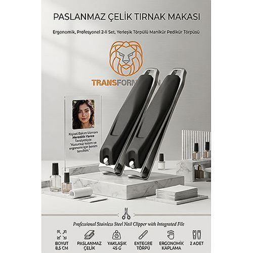 Paslanmaz Çelik Tırnak Makası Ergonomik Profesyonel El Ayak Tırnak Kesici Yerleşik Törpülü Manikür Pedikür Törpüsü 723644