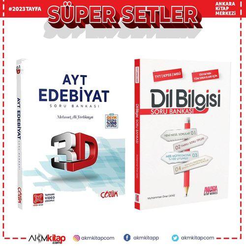 3D AYT Edebiyat ve AKM Dil Bilgisi Soru Bankası Seti 2 Kitap
