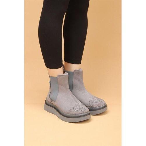Pierra Kadın Gri Renkli Slip-On Süet Bot