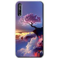 Huawei Y8P Kılıf HD Desen Baskılı Arka Kapak - Wash Red Wall