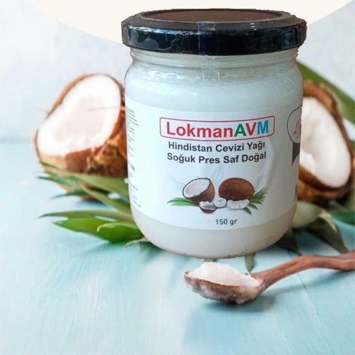 LokmanAVM Hindistan Cevizi Yağı Soğuk Pres Saf Doğal Cam Kavanoz 150 Gr - 210 ML