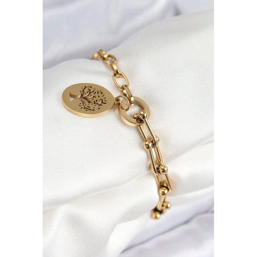 316L Çelik Tifany Ağaç Model Gold Renk Kadın Bileklik