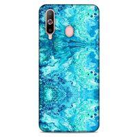 Mermer Desenli (36) Tema Glitter Kılıf Deniz Mavisi Samsung Galaxy A60 Kılıf