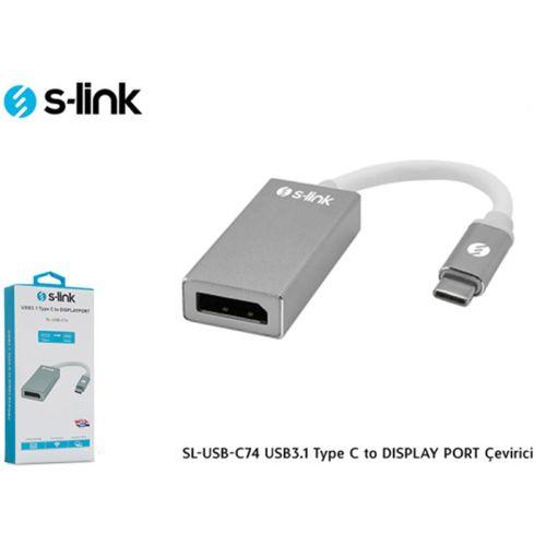 S-LINK SL-USB-C74, Type-C to DISPLAY PORT (DP) Metal, Çevirici