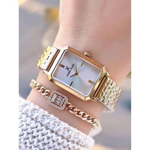 Daniel Klein Çelik Kordonlu 2 Yıl Garantili 3 Atm Suya Dayanıklı Kadın Kol Saati+Bileklik BD.13785.6