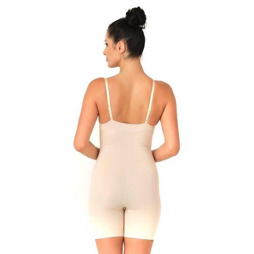 Kadın Body Korse - Lazer Kesim Göğsü Açık Boxer, Ten