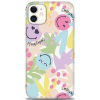 iPhone 11 Kılıf HD Baskılı Kılıf - Smiley World + Tam Ekran Koruyucu