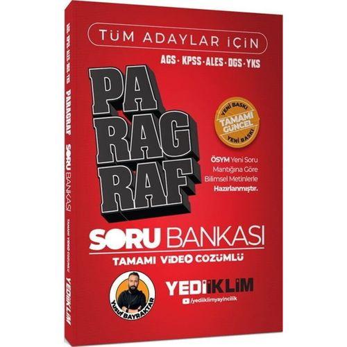 Tüm Adaylar İçin KPSS ALES DGS YKS Tamamı Video Çözümlü Paragraf Soru Bankası Yediiklim Yayınları