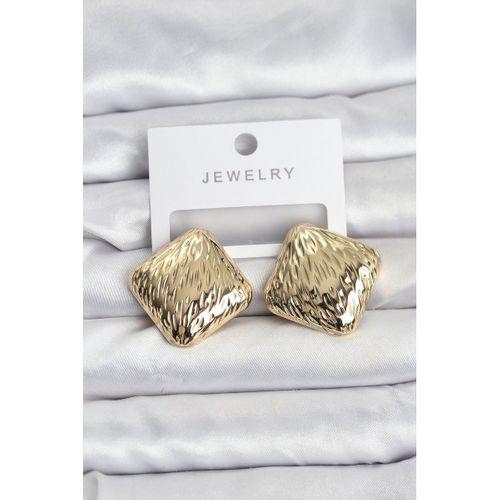 316L Çelik Gold Renk Kare Vintage Kadın Küpe - TJ-BKP11504