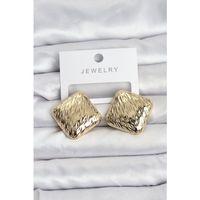 316L Çelik Gold Renk Kare Vintage Kadın Küpe - TJ-BKP11504
