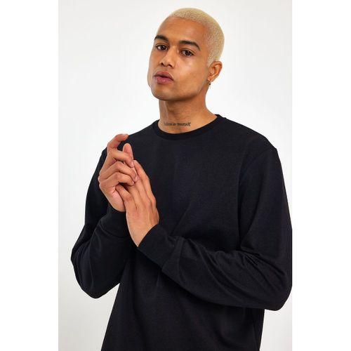 Süperlife Erkek Gri Bisiklet Yaka Ribanalı Regular Fit Sweatshirt spr26swk930