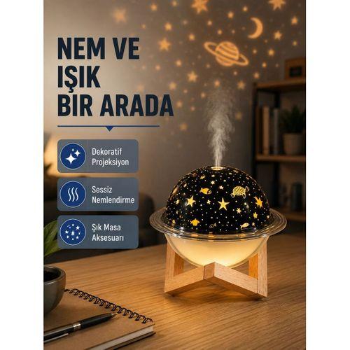 Usb Projeksiyon Gece Lambası Ve Hava Nemlendirici – Aromaterapi Destekli, Taşınabilir Mini