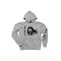Demon Slayer Nezuko Kamado Tiny Gri Kapşonlu Sweatshirt Hoodie