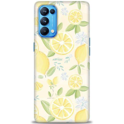 Oppo Reno 5 Pro Kılıf HD Baskılı Kılıf - Limon + Tam Ekran Koruyucu