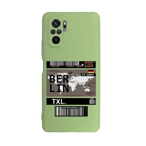 Xiaomi Redmi Note 10s Uyumlu Berlin Ticket Desenli Kamera Korumalı Buzlu Şeffaf Lüx Telefon Kılıfı