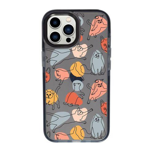 iPhone 13 Pro Max Sevimli Kedi Figürleri Candy Bumper Darbe Emci Silikonlu Telefon Kılıfı