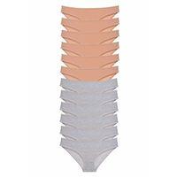 12 adet Süper Eko Set Likralı Kadın Slip Külot Ten Gri