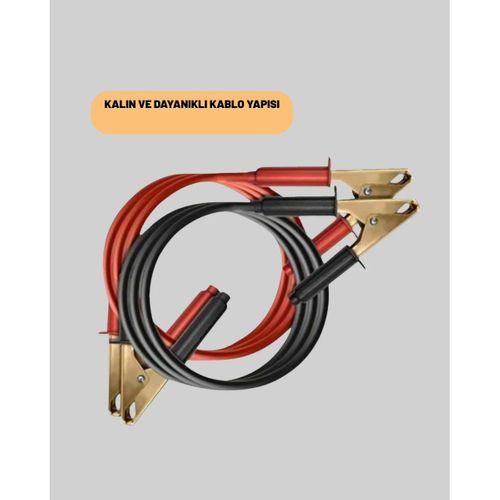 1200a Güçlü Akü Takviye Kablosu 2m Büyük Maşalı Acil Yardım