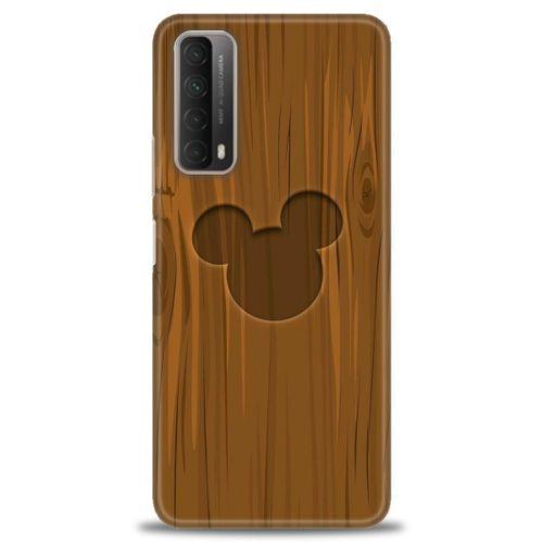 Huawei P Smart 2021 Kılıf HD Baskılı Kılıf - Ahşap Mickey + Tam Ekran Koruyucu