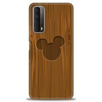 Huawei P Smart 2021 Kılıf HD Baskılı Kılıf - Ahşap Mickey + Tam Ekran Koruyucu