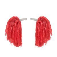 1 Çift ( 2 Adet ) Kırmızı Renk 23 Nisan Gösteri Ponponu