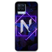 Realme 8 Pro Kılıf Baskılı Arka Kapak - Dark Neon Yaprak N Harfi +Tam Ekran Koruyucu