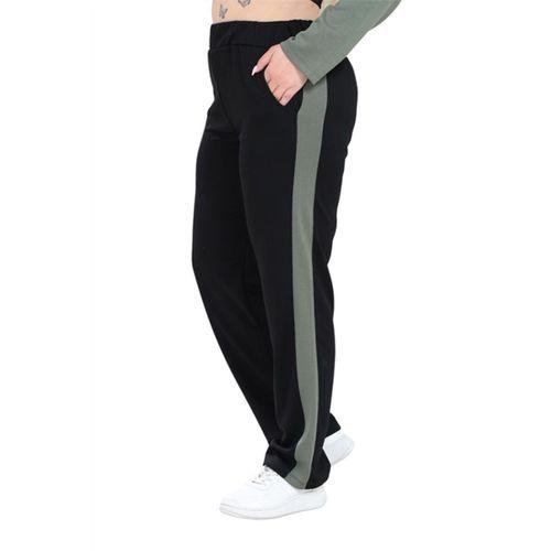 Melsay Butik Siyah Yeşil Renk Bloklu Modal Kadın Eşofman Takımı