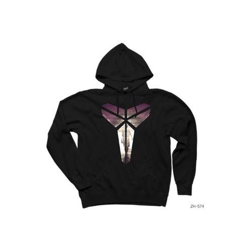 Kobe Bryant Logo 4 Siyah Kapşonlu Sweatshirt Hoodie