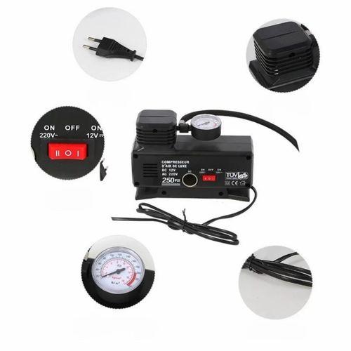 220 Volt-12 Volt 250 Psi Psi Kompresör Lastik Hava Şişirme Oto Pompası Fişli Çakmaklıklı